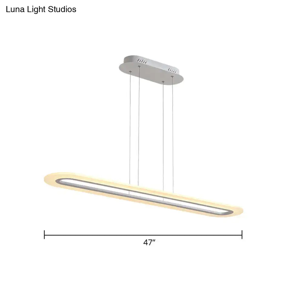 Modern black & white acrylic oblong light fixture kitchen pendant