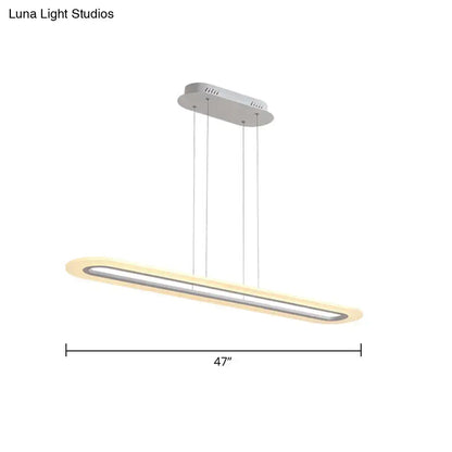 Modern black & white acrylic oblong light fixture kitchen pendant