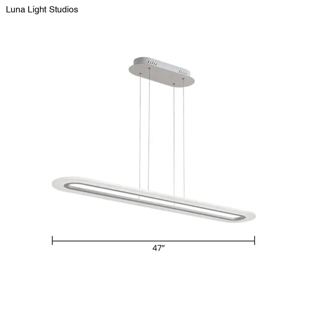 Modern black & white acrylic oblong light fixture kitchen pendant