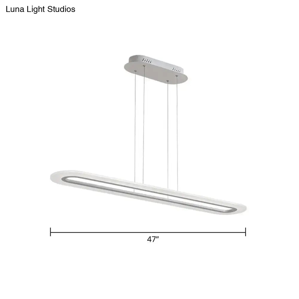 Modern black & white acrylic oblong light fixture kitchen pendant