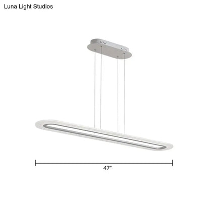 Modern black & white acrylic oblong light fixture kitchen pendant