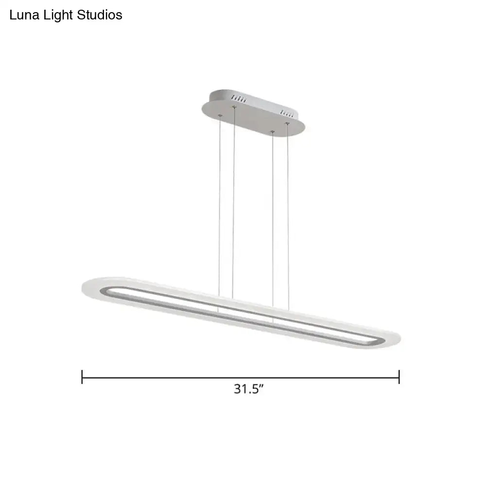 Modern black & white acrylic oblong light fixture kitchen pendant