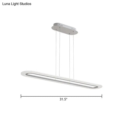 Modern black & white acrylic oblong light fixture kitchen pendant