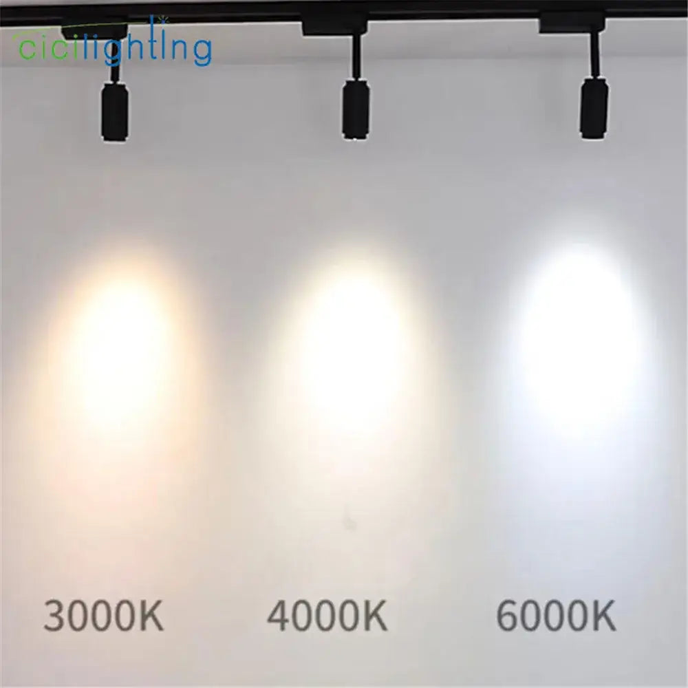Modern black & white adjustable beam angle track spotlight shop light