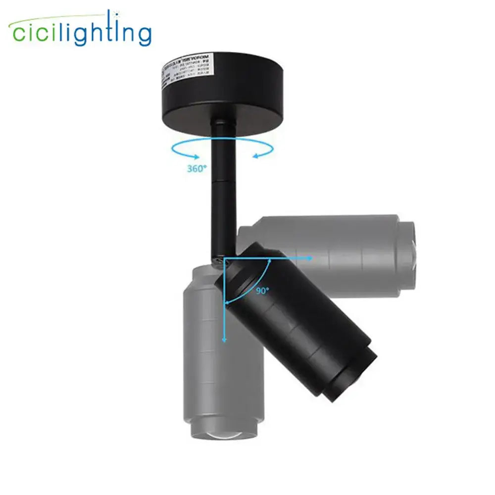 Modern black & white adjustable beam angle track spotlight shop light