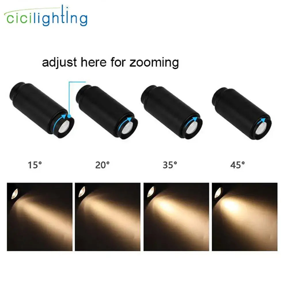 Modern black & white adjustable beam angle track spotlight shop light