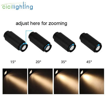 Modern black & white adjustable beam angle track spotlight shop light