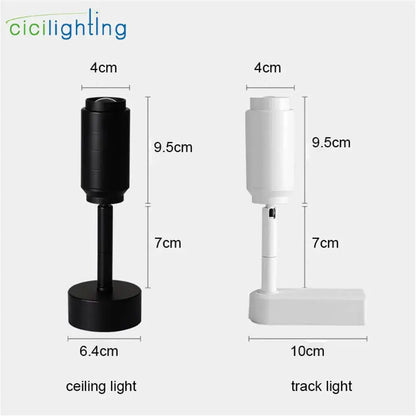 Modern black & white adjustable beam angle track spotlight shop light
