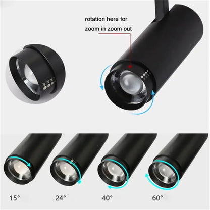 Modern black & white adjustable beam ceiling spotlight for office