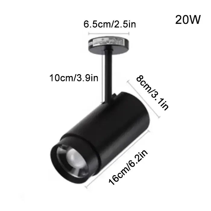 Modern black & white adjustable beam ceiling spotlight for office
