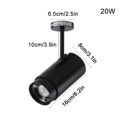 Modern black & white adjustable beam ceiling spotlight for office