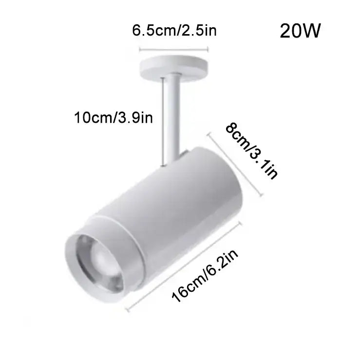 Modern black & white adjustable beam ceiling spotlight for office