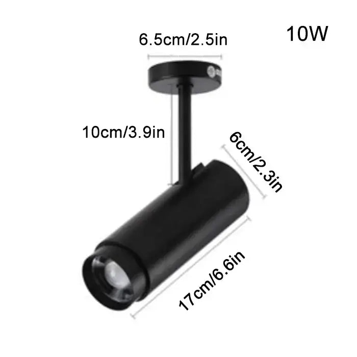 Modern black & white adjustable beam ceiling spotlight for office