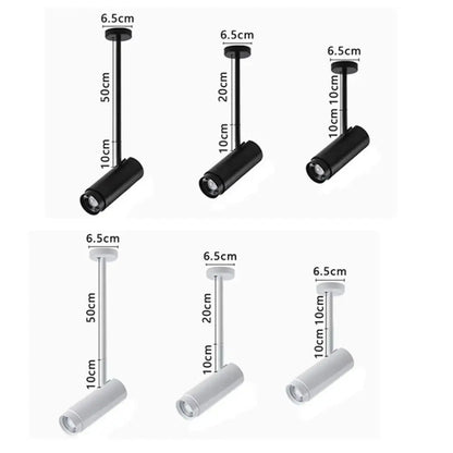 Modern black & white adjustable beam ceiling spotlight for office