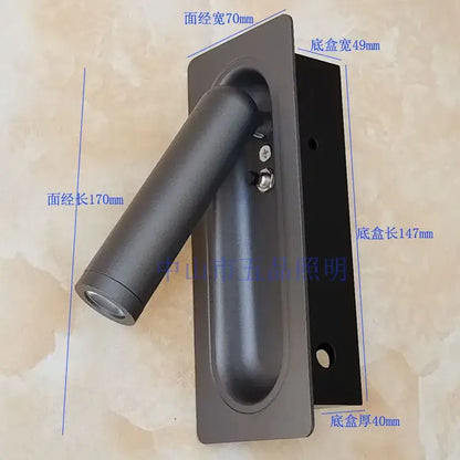 Modern black & white adjustable bedside led wall lamp bedroom light
