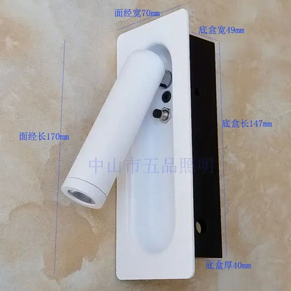 Modern black & white adjustable bedside led wall lamp bedroom light