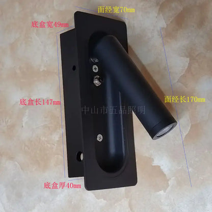 Modern black & white adjustable bedside led wall lamp bedroom light