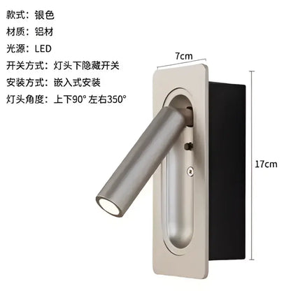 Modern black & white adjustable bedside led wall lamp bedroom light