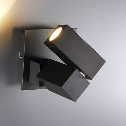 Modern black & white adjustable cube shade wall light living room