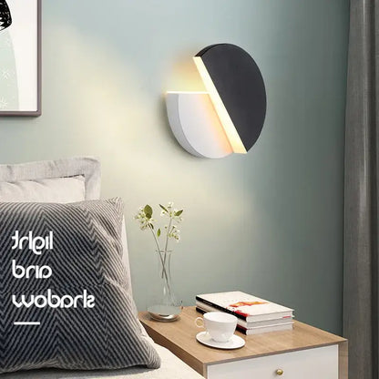 Modern black & white adjustable led wall lamp bedroom sconce