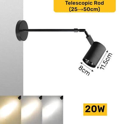 Modern black & white adjustable led wall lamp bedroom track light