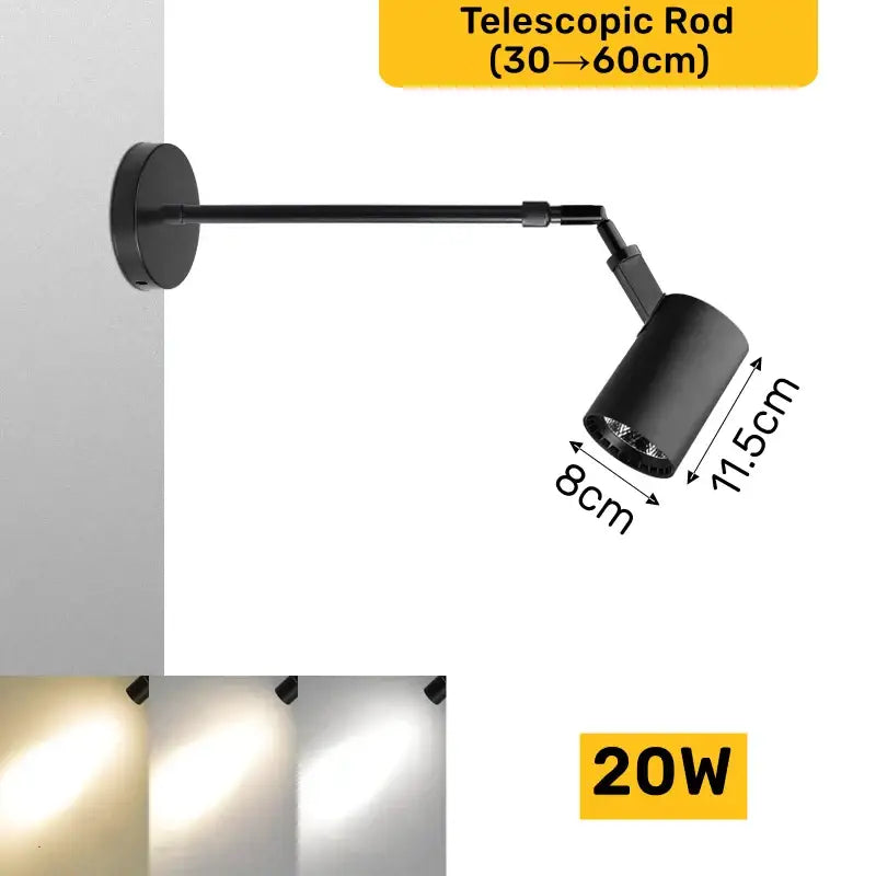 Modern black & white adjustable led wall lamp bedroom track light