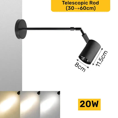 Modern black & white adjustable led wall lamp bedroom track light