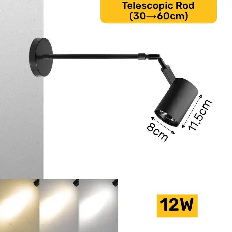 Modern black & white adjustable led wall lamp bedroom track light