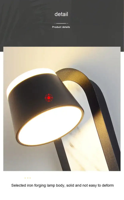 Modern black & white adjustable wall lamp bedroom led light
