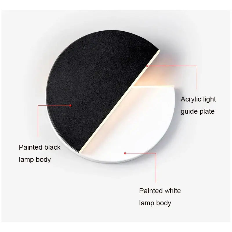 Modern black & white adjustable wall lamp bedroom reading light