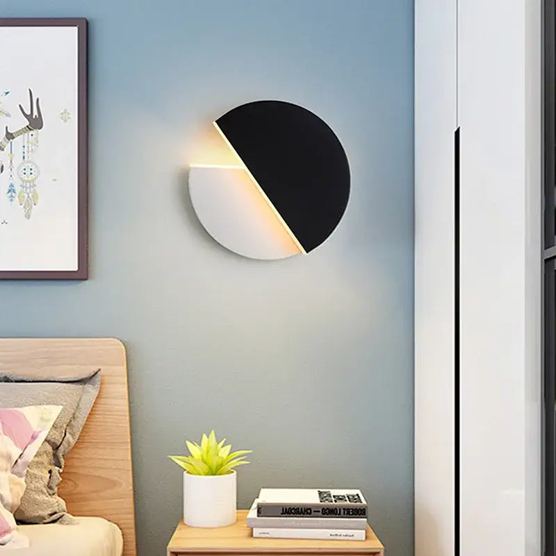 Modern black & white adjustable wall lamp bedroom reading light