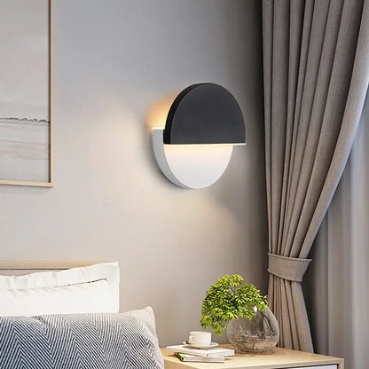 Modern black & white adjustable wall lamp bedroom reading light