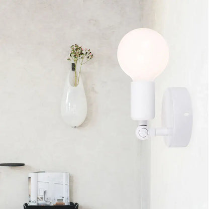 Modern black & white adjustable wall lamp holder bedroom sconce
