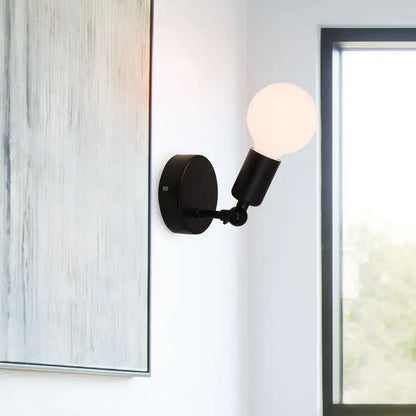 Modern black & white adjustable wall lamp holder bedroom sconce
