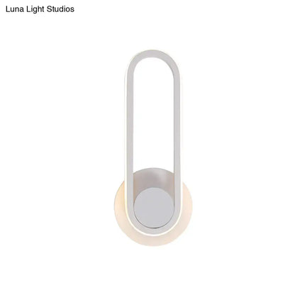Modern black & white aluminum frame wall lamp bedroom sconce