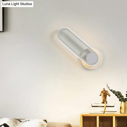 Modern black & white aluminum frame wall lamp bedroom sconce