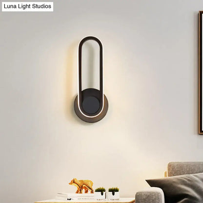 Modern black & white aluminum frame wall lamp bedroom sconce