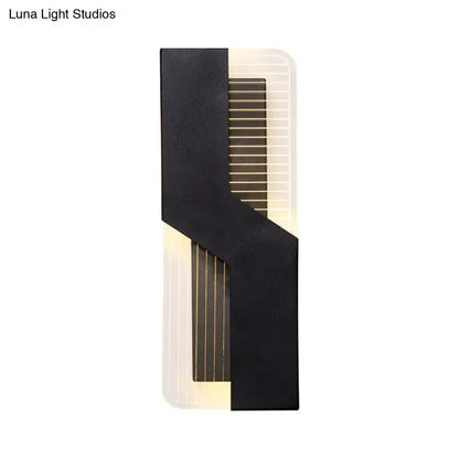 Modern black & white angular led wall mount light bedroom sconce
