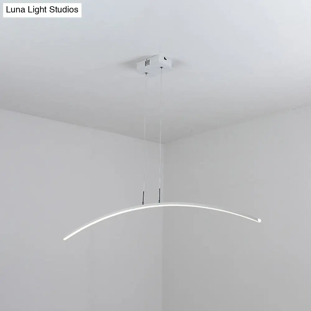 DecorBites™ Modern Black/White Arched Pendant Light with Acrylic LED and Warm/White Glow