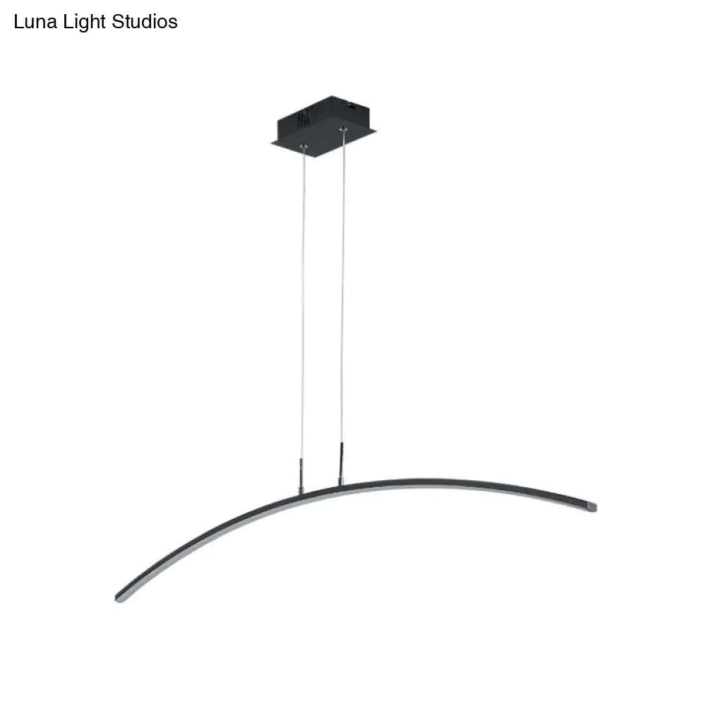 DecorBites™ Modern Black/White Arched Pendant Light with Acrylic LED and Warm/White Glow