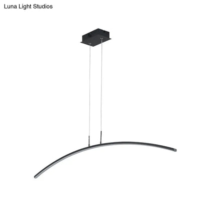 DecorBites™ Modern Black/White Arched Pendant Light with Acrylic LED and Warm/White Glow