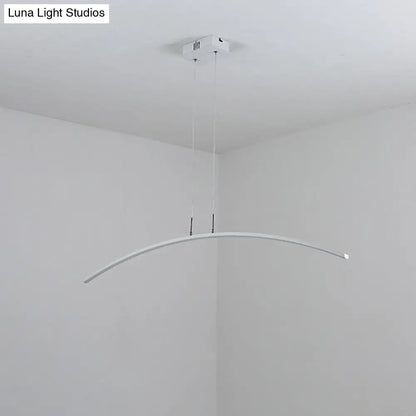 DecorBites™ Modern Black/White Arched Pendant Light with Acrylic LED and Warm/White Glow
