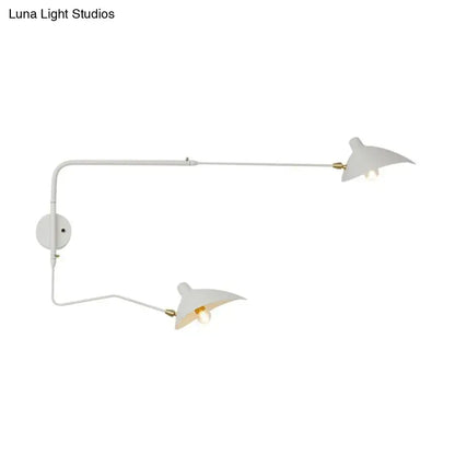 Modern black & white articulated wall sconce living room light fixture