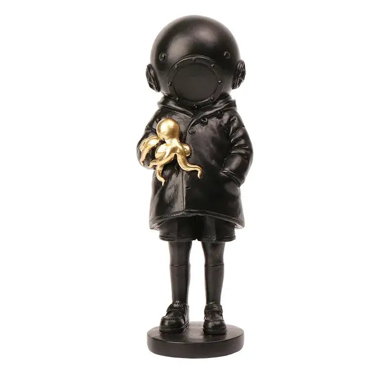 Modern black & white astronaut diver sculpture ornament office decor