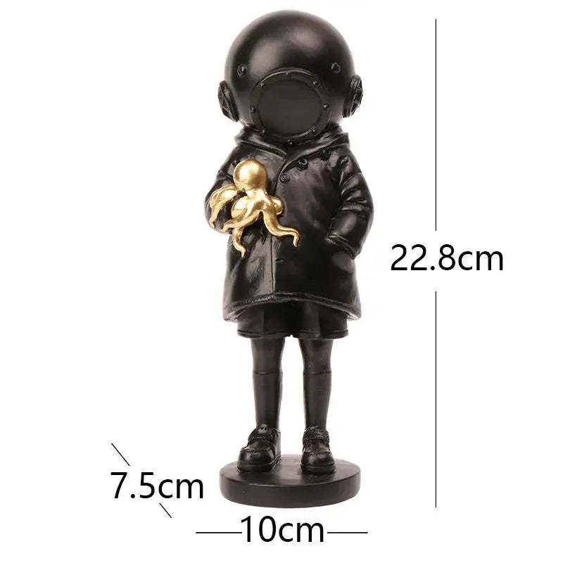 Modern black & white astronaut diver sculpture ornament office decor