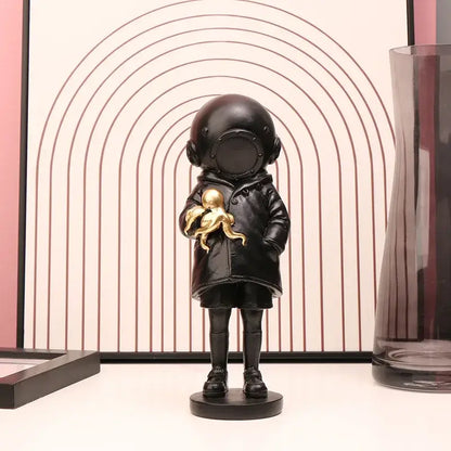 Modern black & white astronaut diver sculpture ornament office decor