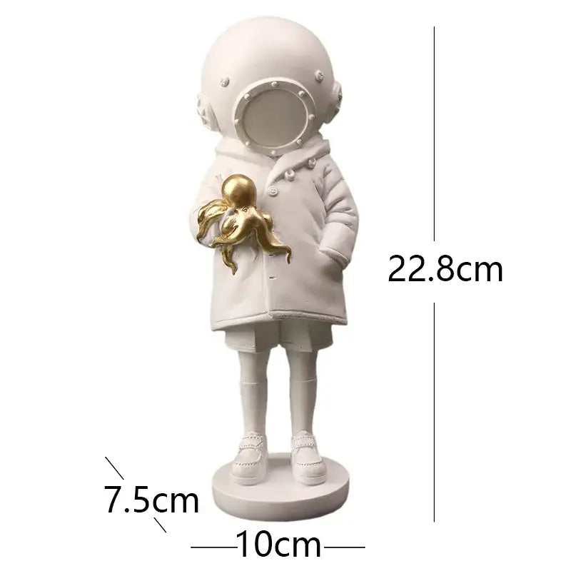 Modern black & white astronaut diver sculpture ornament office decor