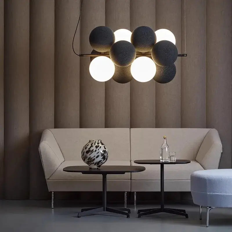 Modern black & white ball led ceiling chandelier kitchen pendant light