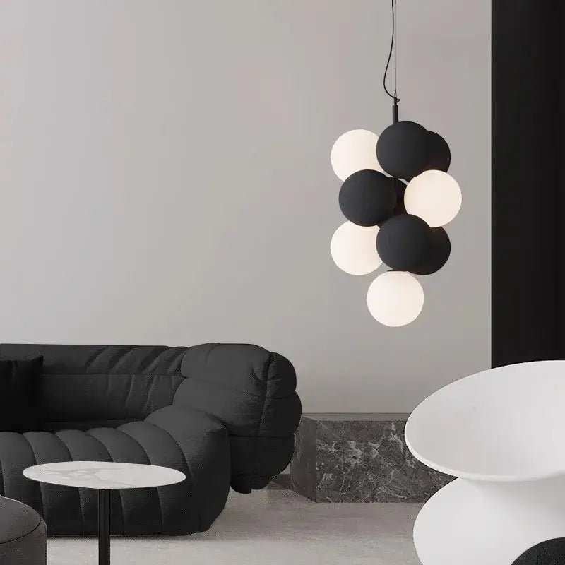 Modern black & white ball led ceiling chandelier kitchen pendant light
