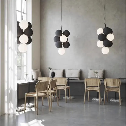 Modern black & white ball led ceiling chandelier kitchen pendant light